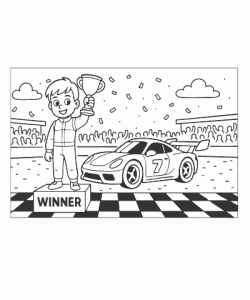Ausmalbild Rennautos 020