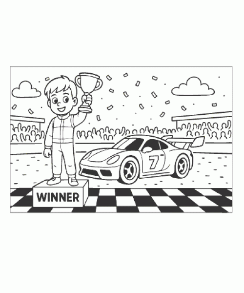 Ausmalbild Rennautos 020