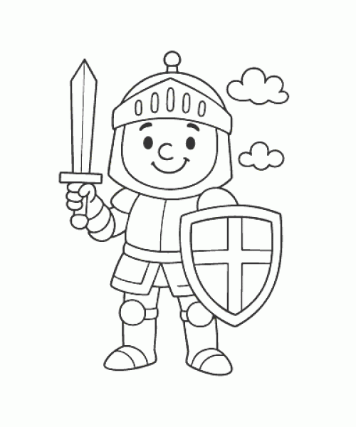 Ausmalbild Ritter 002