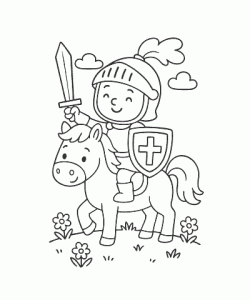Ausmalbild Ritter 003