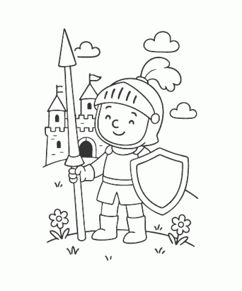 Ausmalbild Ritter 004