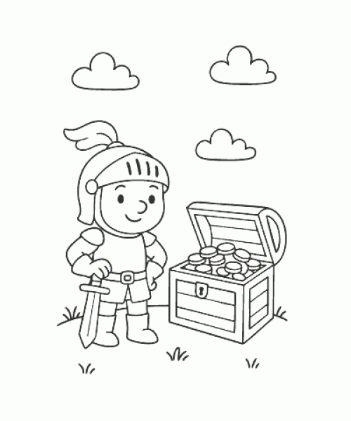 Ausmalbild Ritter 008