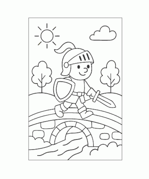 Ausmalbild Ritter 009