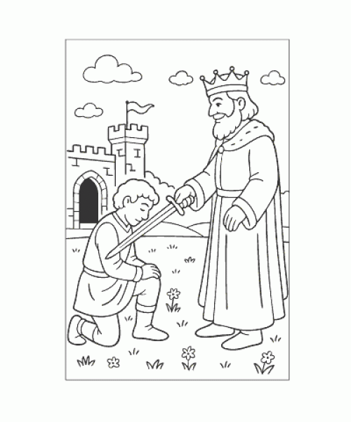 Ausmalbild Ritter 014