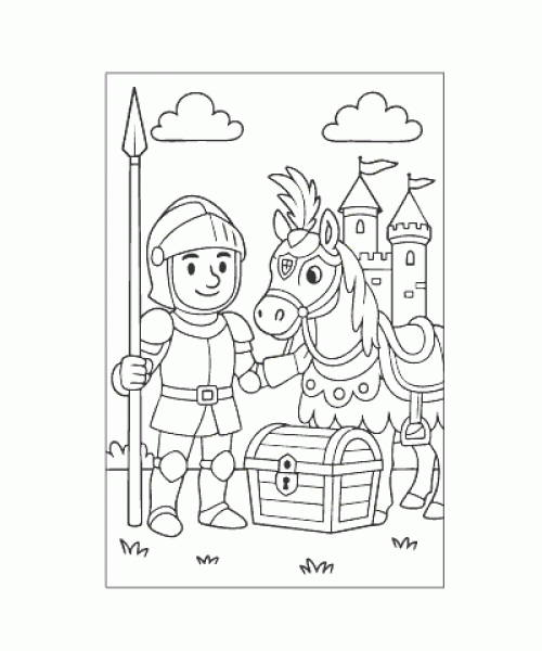 Ausmalbild Ritter 018