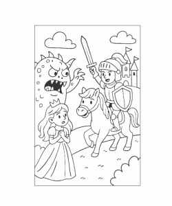 Ausmalbild Ritter 019