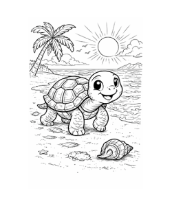 Ausmalbild Schildkröte 027