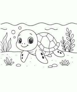 Ausmalbild Schildkröte 002