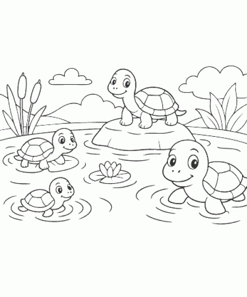 Ausmalbild Schildkröte 003