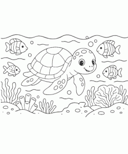 Ausmalbild Schildkröte 004
