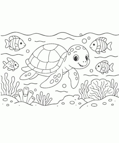 Ausmalbild Schildkröte 004