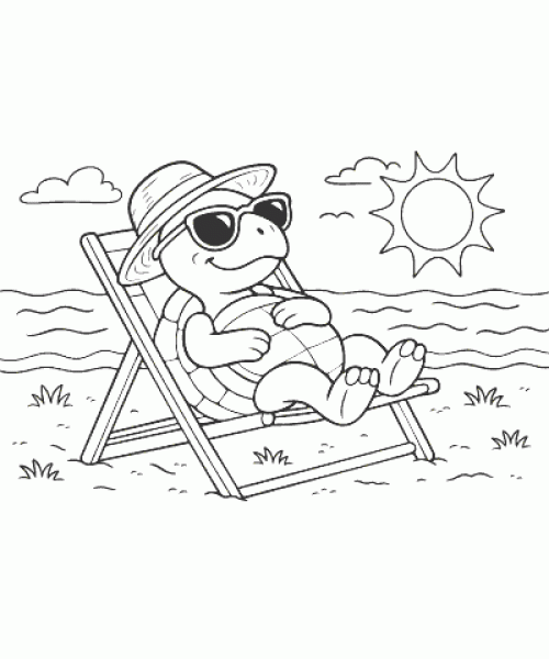 Ausmalbild Schildkröte 005