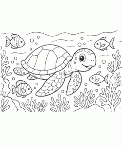 Ausmalbild Schildkröte 006