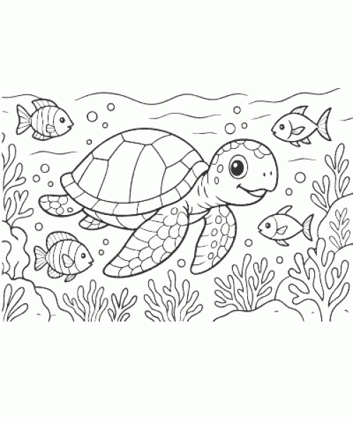 Ausmalbild Schildkröte 006