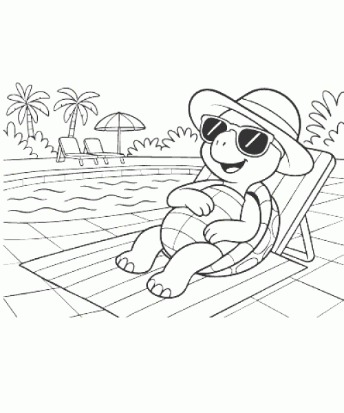 Ausmalbild Schildkröte 008