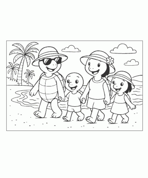 Ausmalbild Schildkröte 009