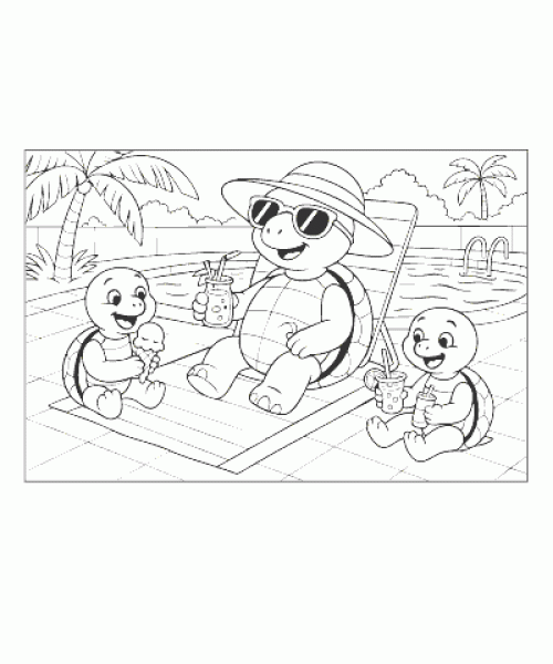 Ausmalbild Schildkröte 012