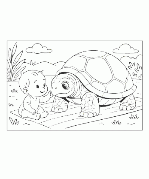 Ausmalbild Schildkröte 014