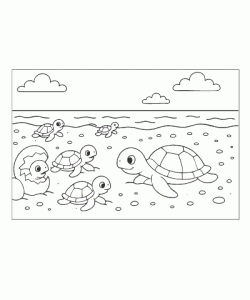 Ausmalbild Schildkröte 015