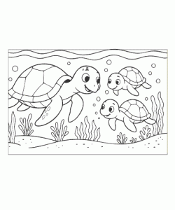 Ausmalbild Schildkröte 017