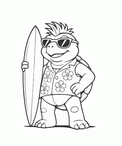 Ausmalbild Schildkröte 023