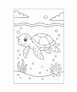 Ausmalbild Schildkröte 026