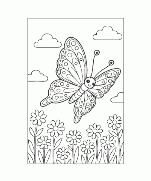 Ausmalbild Schmetterling 005