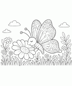 Ausmalbild Schmetterling 006