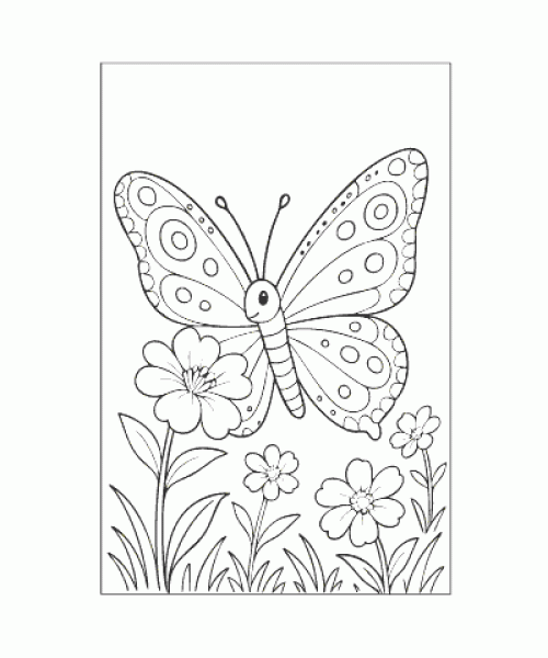 Ausmalbild Schmetterling 007