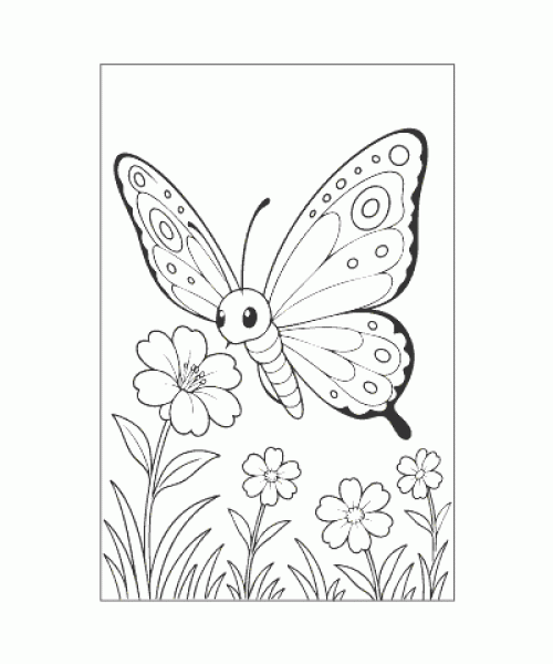 Ausmalbild Schmetterling 008