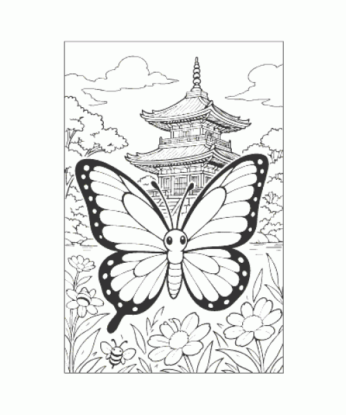 Ausmalbild Schmetterling 009