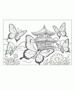 Ausmalbild Schmetterling 010