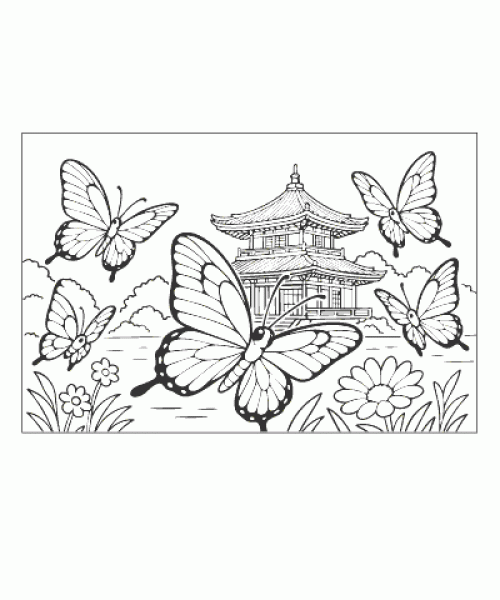 Ausmalbild Schmetterling 010