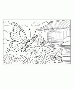 Ausmalbild Schmetterling 011