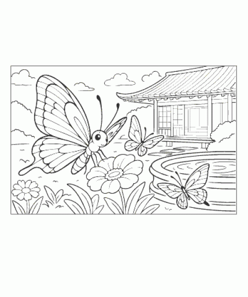 Ausmalbild Schmetterling 011