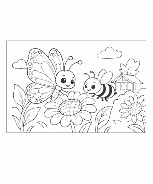 Ausmalbild Schmetterling 013