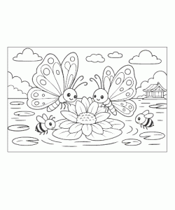 Ausmalbild Schmetterling 014