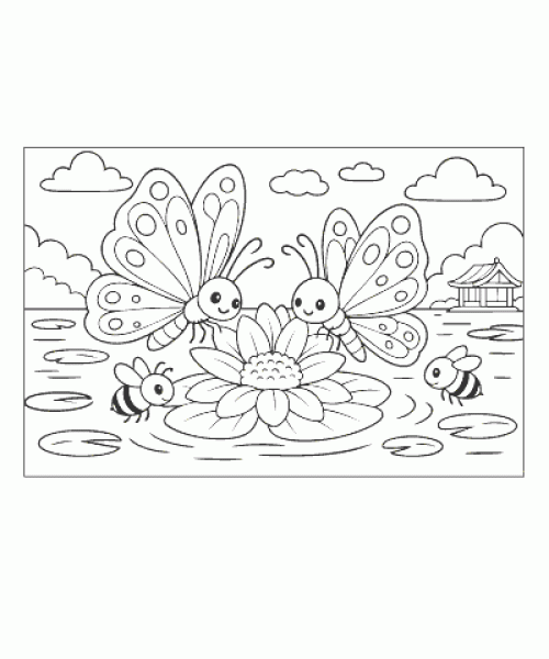 Ausmalbild Schmetterling 014