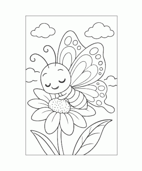 Ausmalbild Schmetterling 015