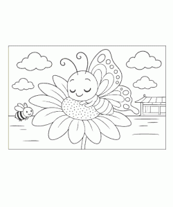 Ausmalbild Schmetterling 016