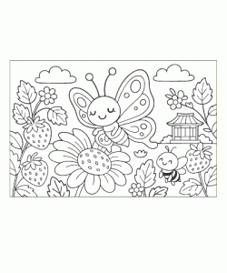 Ausmalbild Schmetterling 017