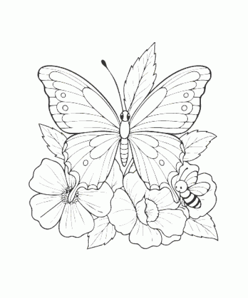 Ausmalbild Schmetterling 020