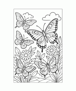 Ausmalbild Schmetterling 021