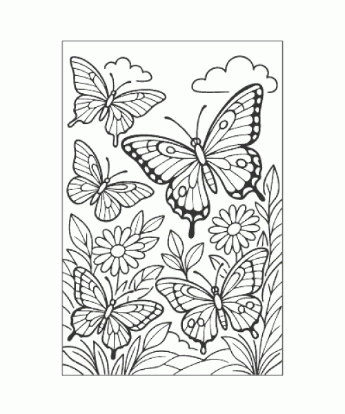 Ausmalbild Schmetterling 021