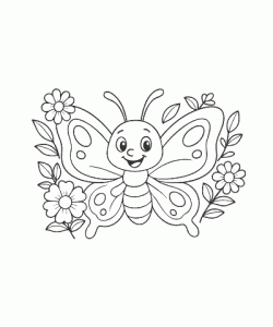 Ausmalbild Schmetterling 023