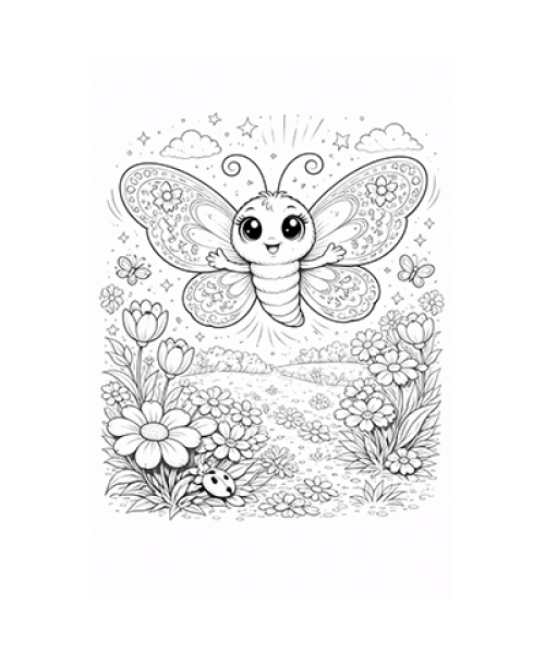 Ausmalbild Schmetterling 043