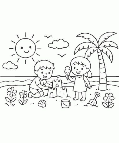 Ausmalbild Sommer 001