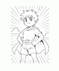 Ausmalbild Superheld 002