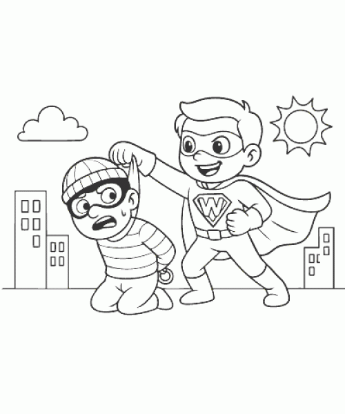 Ausmalbild Superheld 007