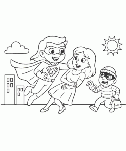 Ausmalbild Superheld 008